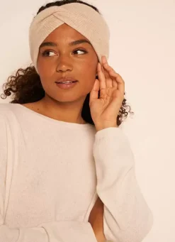 Sud Express Shoes & Accessories|Bandeau Cache Oreilles, 100% Cachemire Beige Chine Bruce