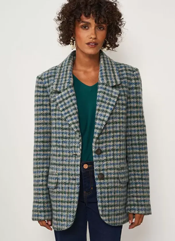 Sud Express Jackets & Coats|Blazer Court En Laine Amande Vodivia