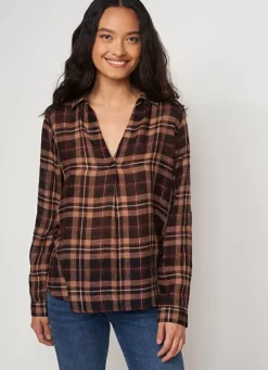 Sud Express Tops & Blouses|Blouse A Carreaux Bordeaux Tasco