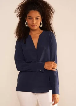 Sud Express Tops & Blouses|Blouse En 100% Soie Bleu Tyrah