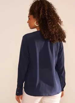 Sud Express Tops & Blouses|Blouse En 100% Soie Bleu Tyrah