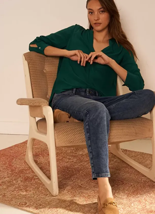 Sud Express Tops & Blouses|Blouse En 100% Soie Bouteille Tyrah
