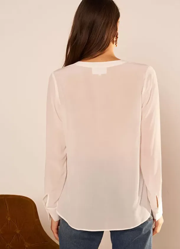 Sud Express Tops & Blouses|Blouse En 100% Soie Ecru Tyrah