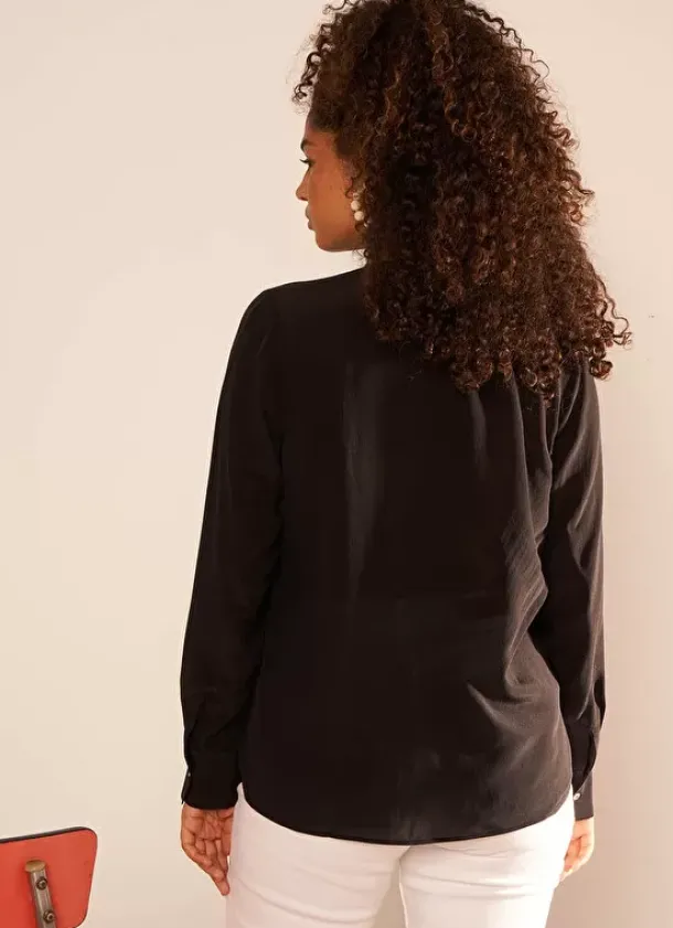 Sud Express Tops & Blouses|Blouse En 100% Soie Noir Tyrah