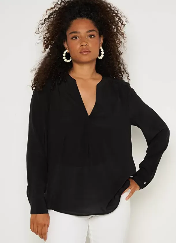 Sud Express Tops & Blouses|Blouse En 100% Soie Noir Tyrah