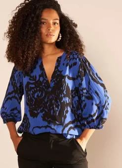 Sud Express Tops & Blouses|Blouse Imprimee Encolure Tunisienne Neon Tonyx