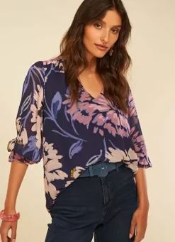 Sud Express Tops & Blouses|Blouse Imprimee Violet Tomary
