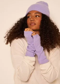 Sud Express Shoes & Accessories|Bonnet 100% Cachemire Lavande Bibou