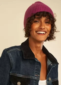 Sud Express Shoes & Accessories|Bonnet 100% Cachemire Prune Bibou
