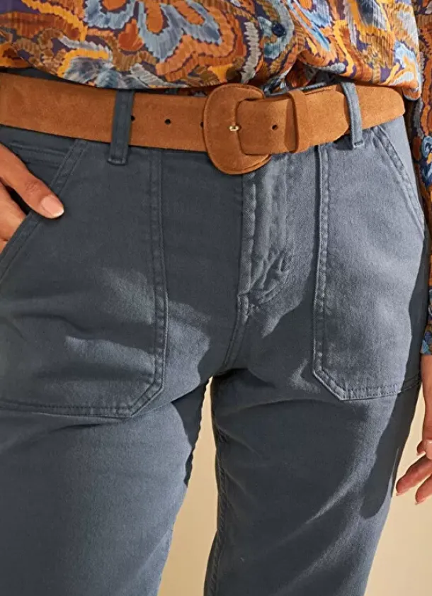 Sud Express Shoes & Accessories|Ceinture En Croute De Cuir Camel Celinda