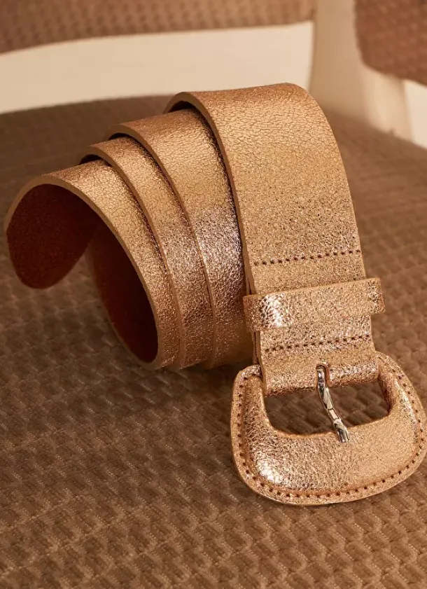 Sud Express Shoes & Accessories|Ceinture En Cuir Gold Cindy