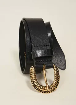 Sud Express Shoes & Accessories|Ceinture En Cuir Noir Cedra