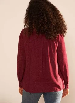 Sud Express Tops & Blouses|Chemise A Col Tunisien Bordeaux Cariba