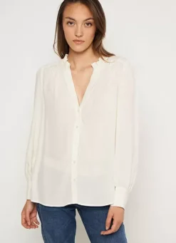 Sud Express Tops & Blouses|Chemise A Col Tunisien Ecru Cariba