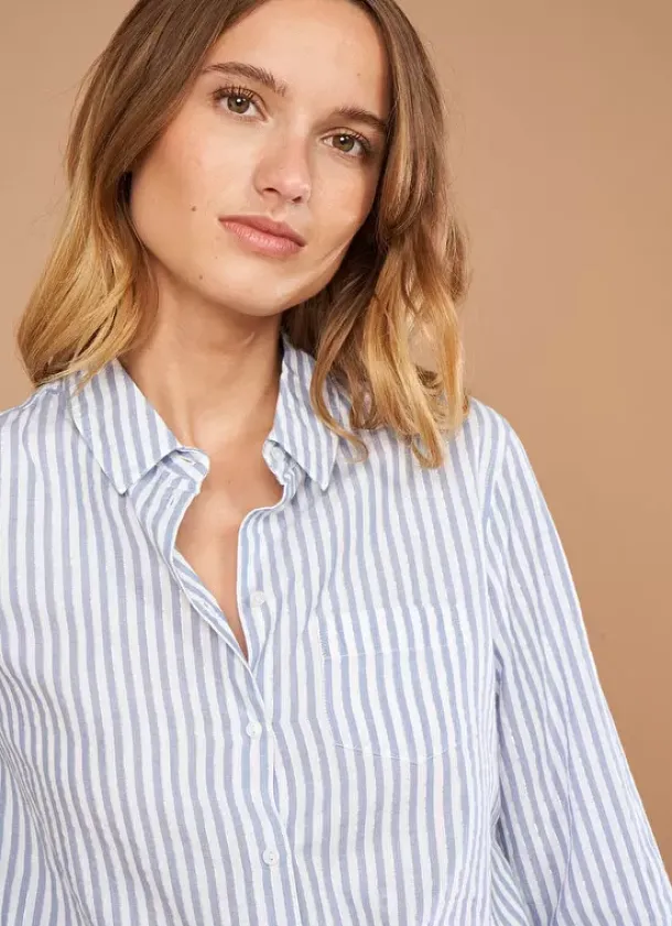 Sud Express Tops & Blouses|Chemise A Manches Longues Ciel Cathia