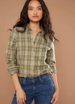 Sud Express Tops & Blouses|Chemise A Manches Longues Kaki Casali