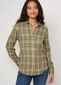 Sud Express Tops & Blouses|Chemise A Manches Longues Kaki Casali