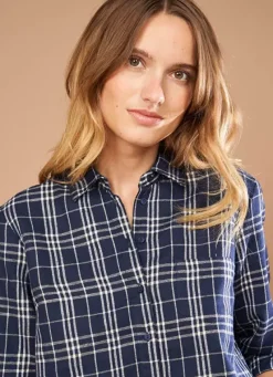 Sud Express Tops & Blouses|Chemise A Manches Longues Marine Casali