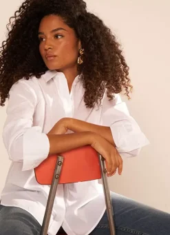 Sud Express Tops & Blouses|Chemise Ample En Popeline De Coton Blanc Cascade