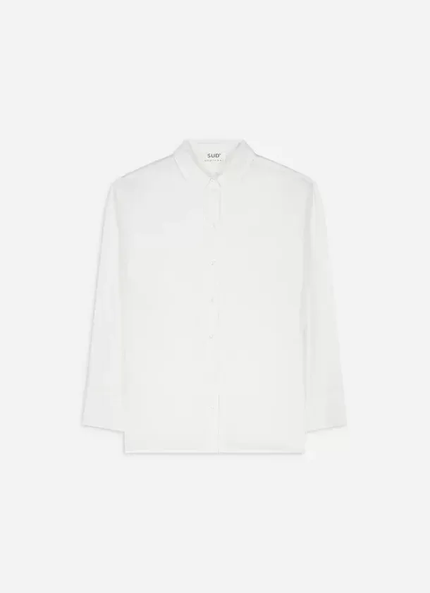 Sud Express Tops & Blouses|Chemise Ample En Popeline De Coton Blanc Cascade
