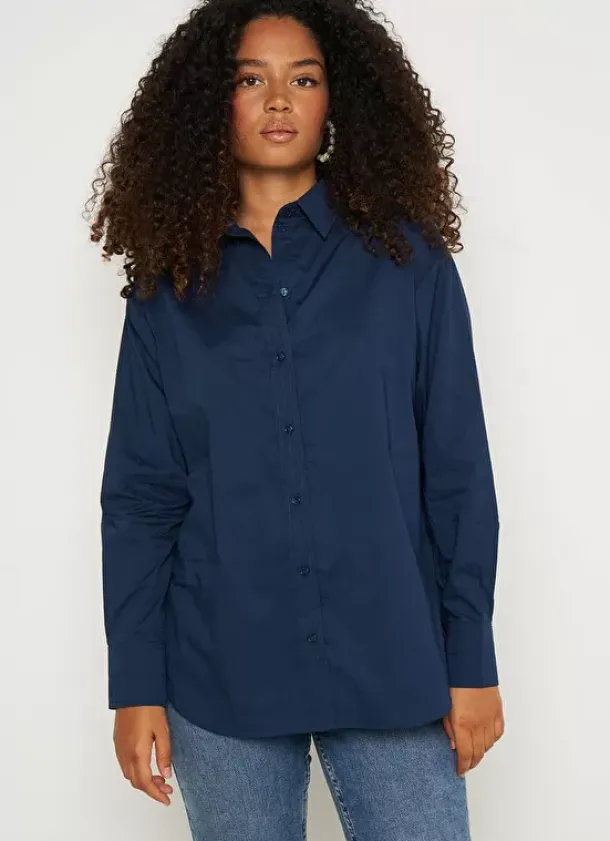Sud Express Tops & Blouses|Chemise Ample En Popeline De Coton Bleu Cascade
