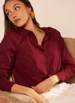 Sud Express Tops & Blouses|Chemise Classique Bordeaux Cortaline