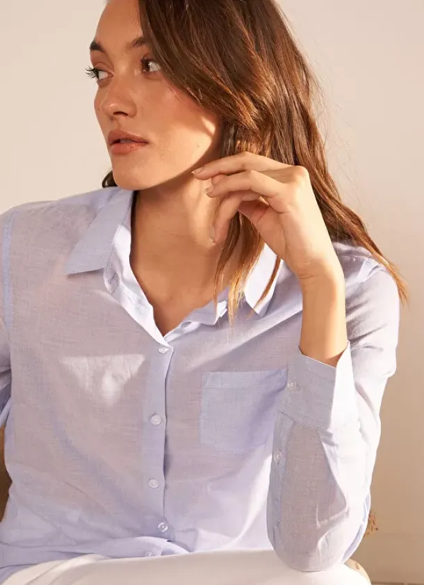 Sud Express Tops & Blouses|Chemise Classique Ciel Cortana