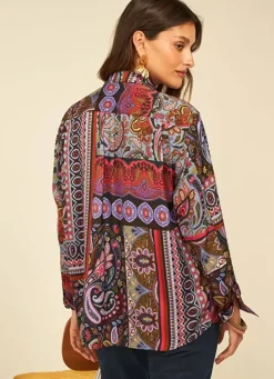 Sud Express Tops & Blouses|Chemise Classique Imprimee Kaki Cartage