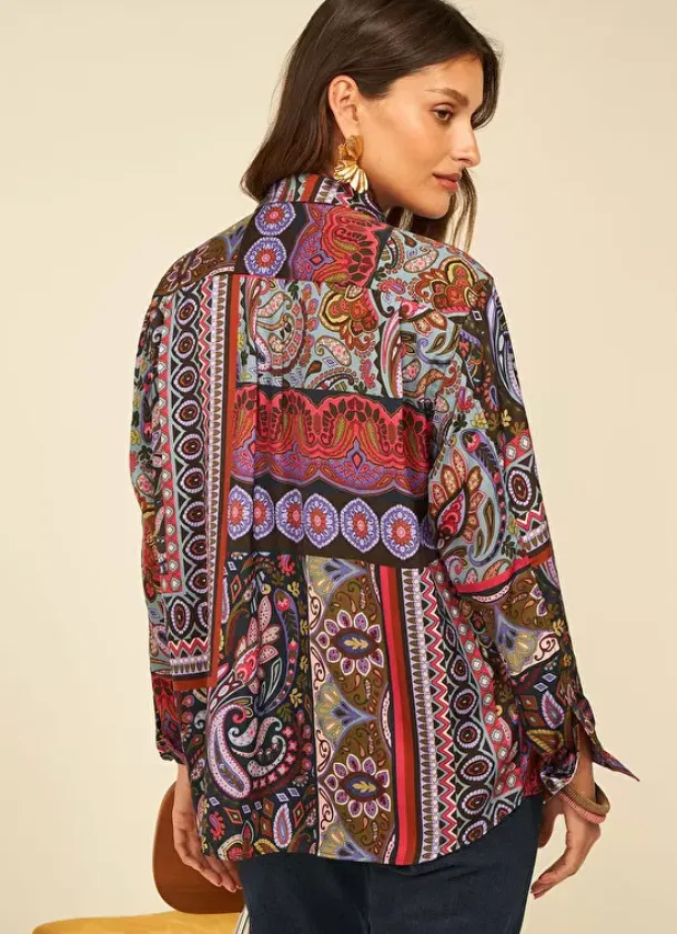 Sud Express Tops & Blouses|Chemise Classique Imprimee Kaki Cartage