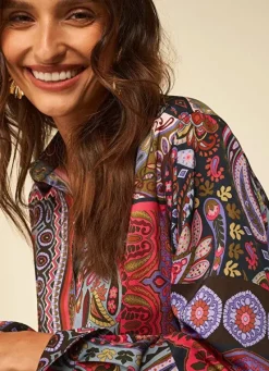 Sud Express Tops & Blouses|Chemise Classique Imprimee Kaki Cartage