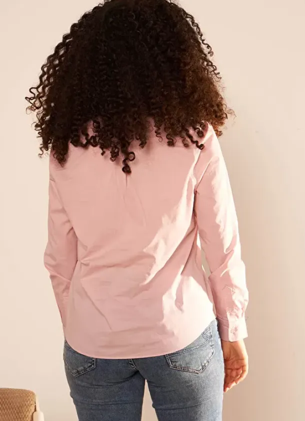 Sud Express Tops & Blouses|Chemise Classique Poudre Cortaline