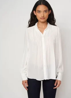 Sud Express Tops & Blouses|Chemise Crepon A Col Classique Ecru Calison