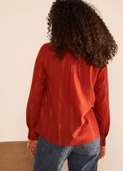 Sud Express Tops & Blouses|Chemise Details En Lurex Brique Calika