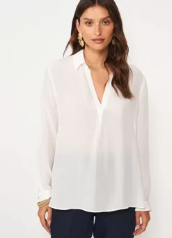 Sud Express Tops & Blouses|Chemise En Soie Ecru Tibla