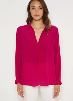 Sud Express Tops & Blouses|Chemise En Soie Framboise Tibla