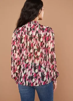 Sud Express Tops & Blouses|Chemise Impirmee A Manches Longues Framboise Cebby