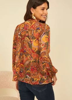 Sud Express Tops & Blouses|Chemise Imprimee Brique Cagathe