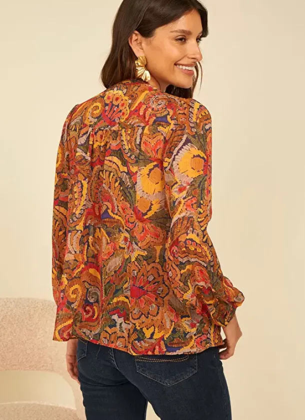 Sud Express Tops & Blouses|Chemise Imprimee Brique Cagathe