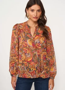 Sud Express Tops & Blouses|Chemise Imprimee Brique Cagathe