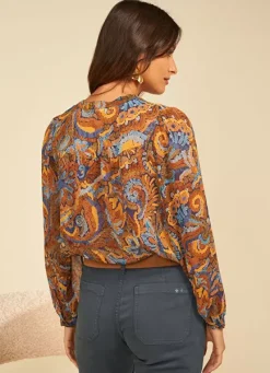 Sud Express Tops & Blouses|Chemise Imprimee Indigo Cagathe
