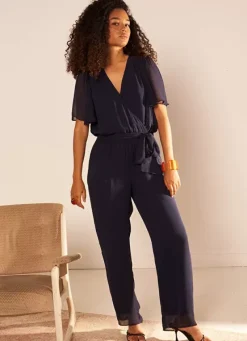Sud Express Dresses & Overall|Combinaison Pantalon A Manches Courtes Marine Calex
