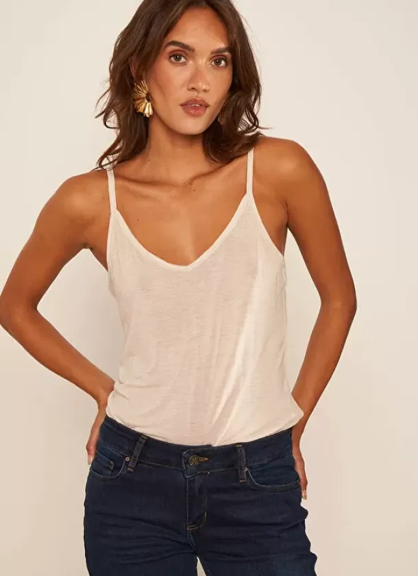 Sud Express Tops & Blouses|Debardeur A Fines Bretelles En Voile De ... Sable Damia