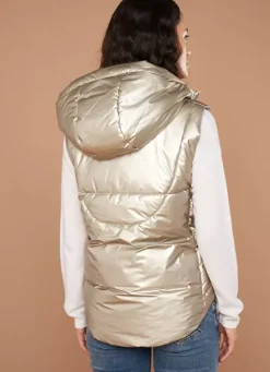 Sud Express Jackets & Coats|Doudoune Courte Mi-Saison Sans Manches Gold Vaughalio