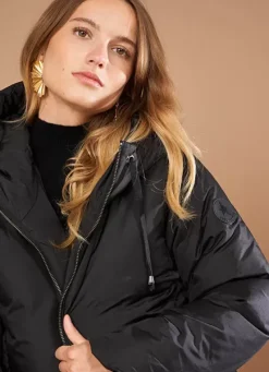 Sud Express Jackets & Coats|Doudoune Manches Longues A Capuche Noir Vilaurya