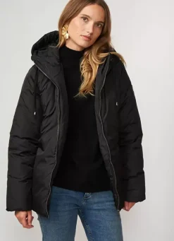 Sud Express Jackets & Coats|Doudoune Manches Longues A Capuche Noir Vilaurya