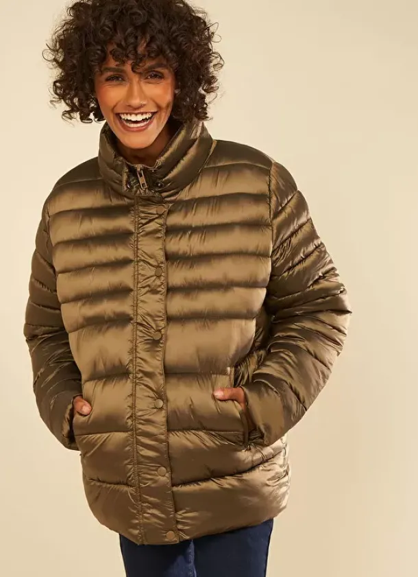 Sud Express Jackets & Coats|Doudoune Manches Longues Kaki 2 Tons Vigary