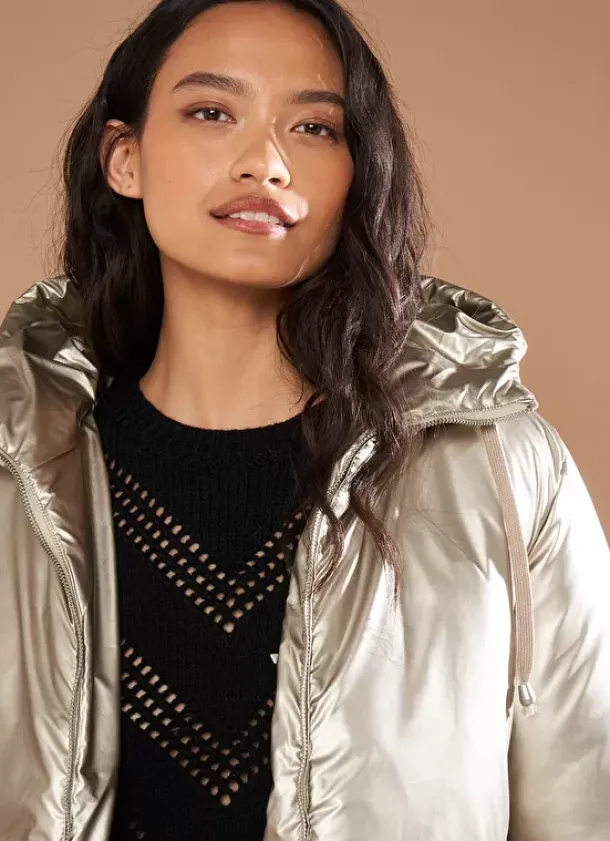 Sud Express Jackets & Coats|Doudoune Manches Longues A Capuche Gold Vilaury