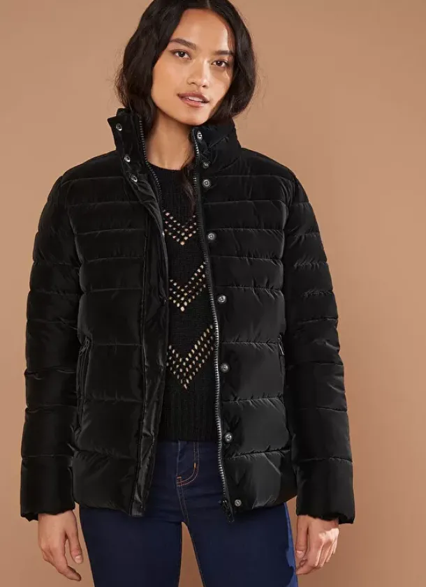 Sud Express Jackets & Coats|Doudoune Peau De Peche Noir Varion