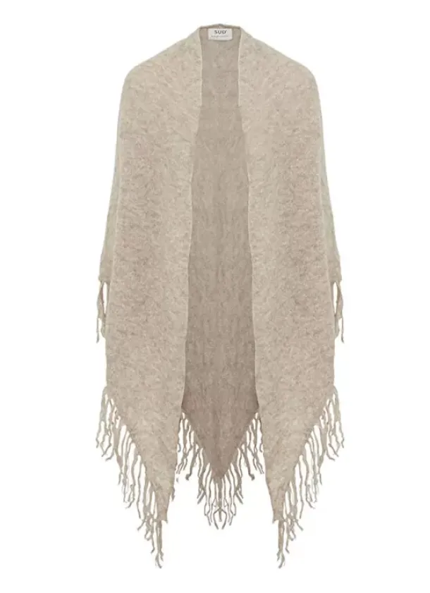 Sud Express Shoes & Accessories|Echarpe A Franges Ecru Chine Emmy