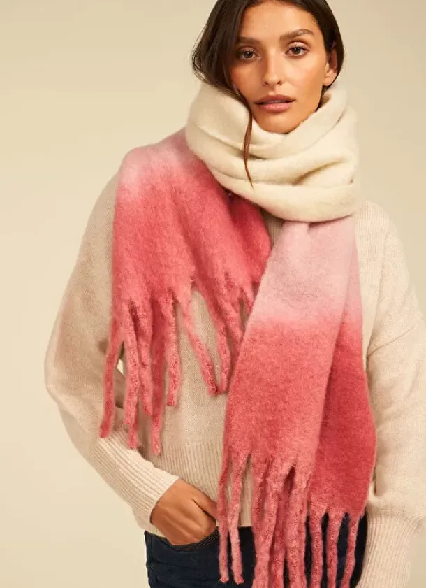 Sud Express Shoes & Accessories|Echarpe Effet Tie And Dye Framboise Edona